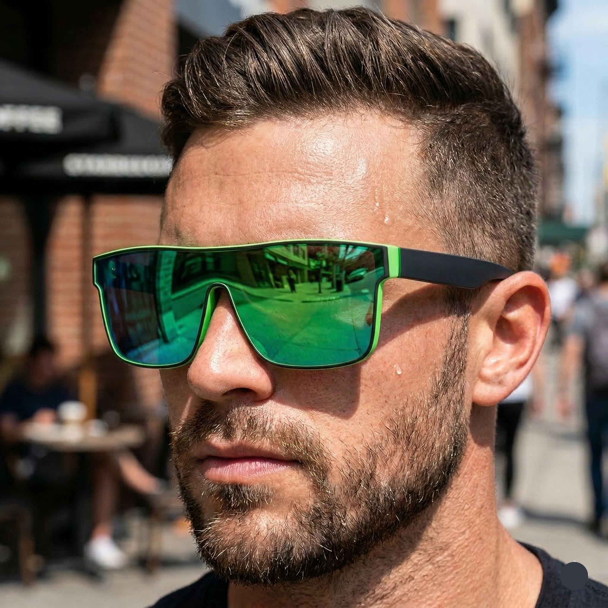 UV400 MIRROR SQUARE SUNGLASSES