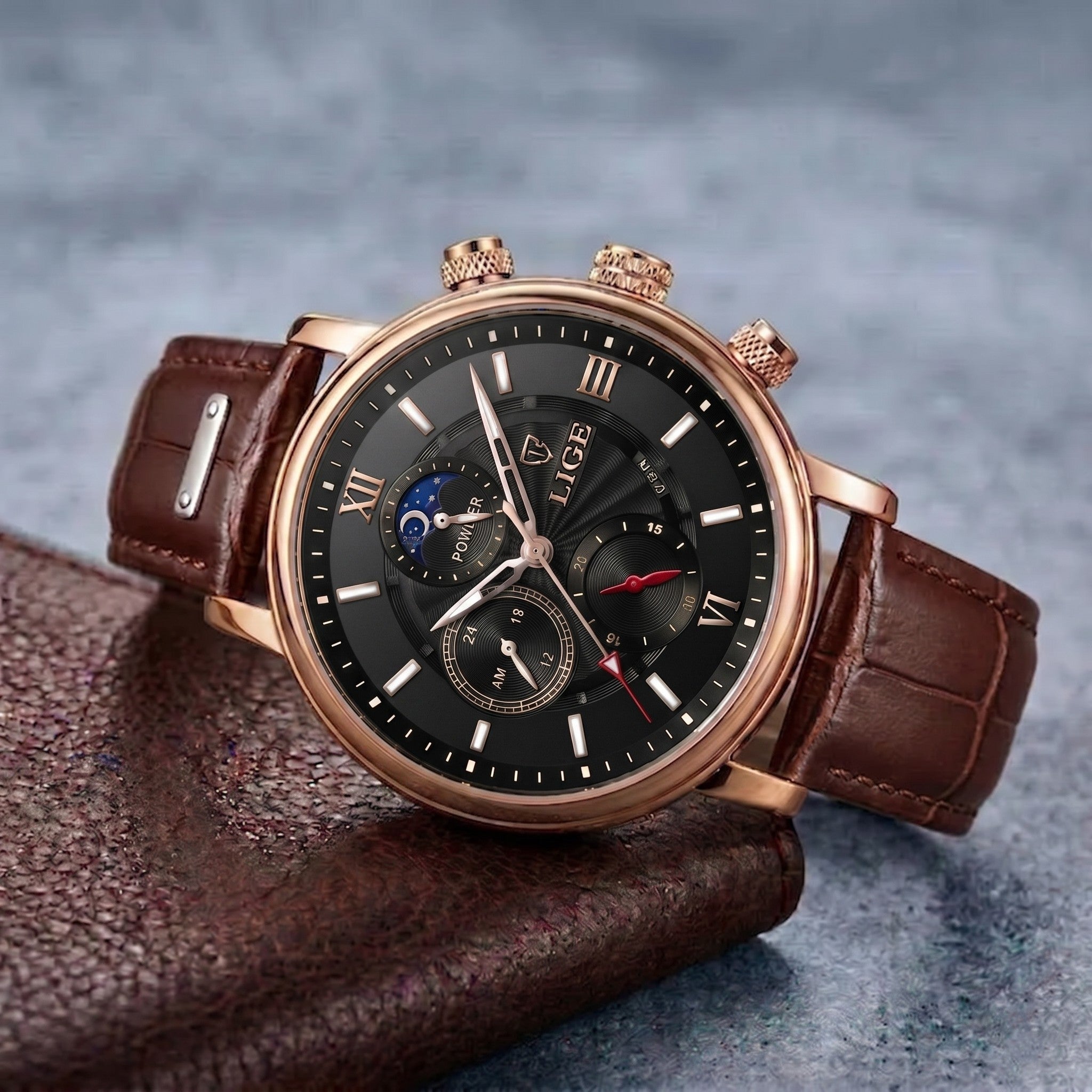 ROMAN LEATHER DIAL WATCH