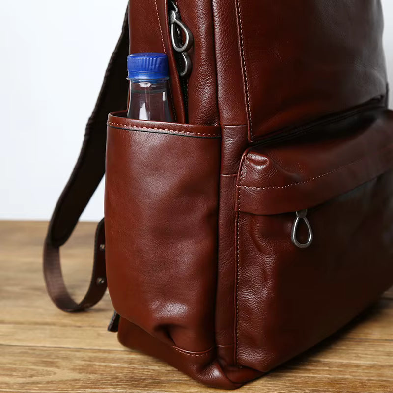 FULL-GRAIN LEATHER BACKPACK