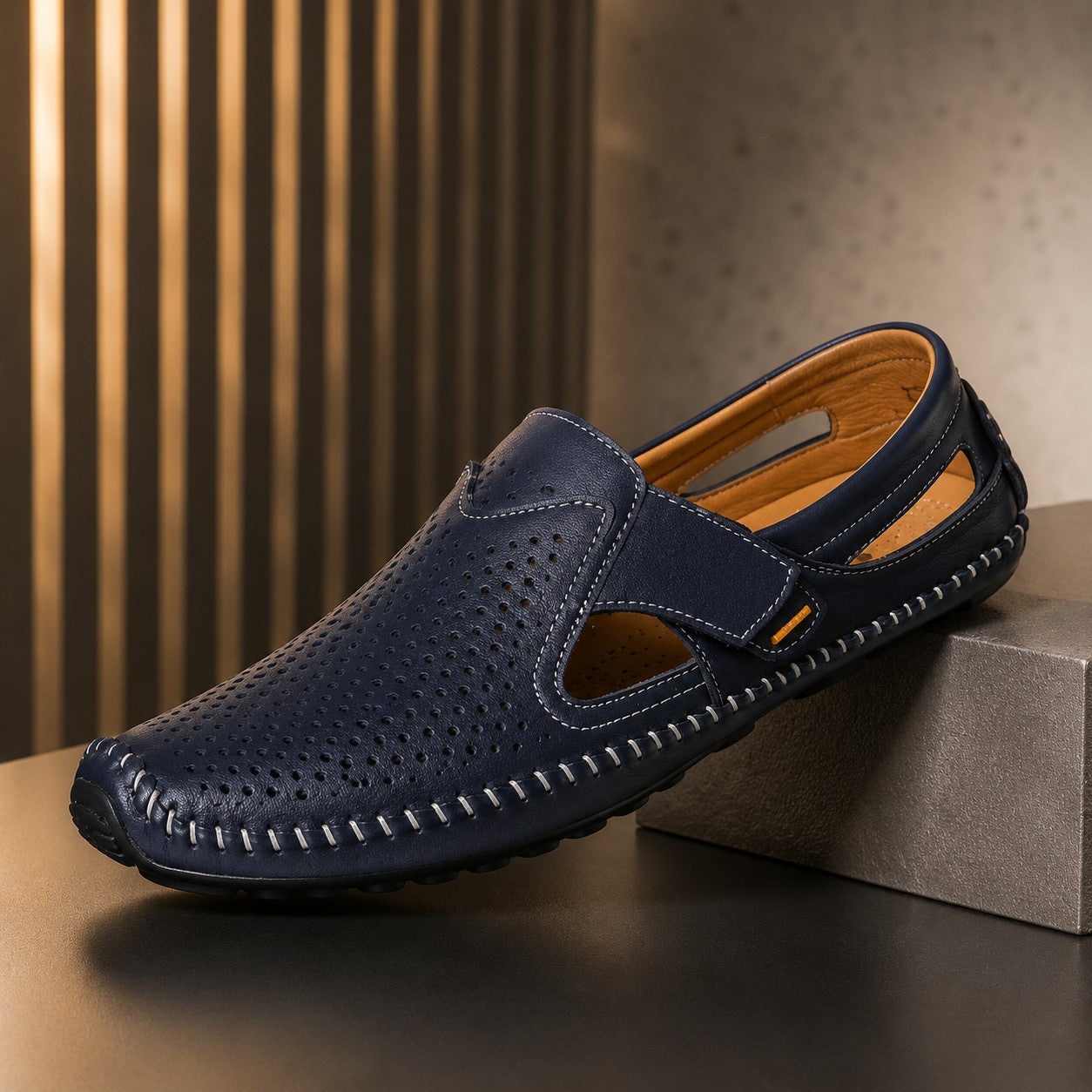 ITALIAN CUT LEATHER SLIP ON