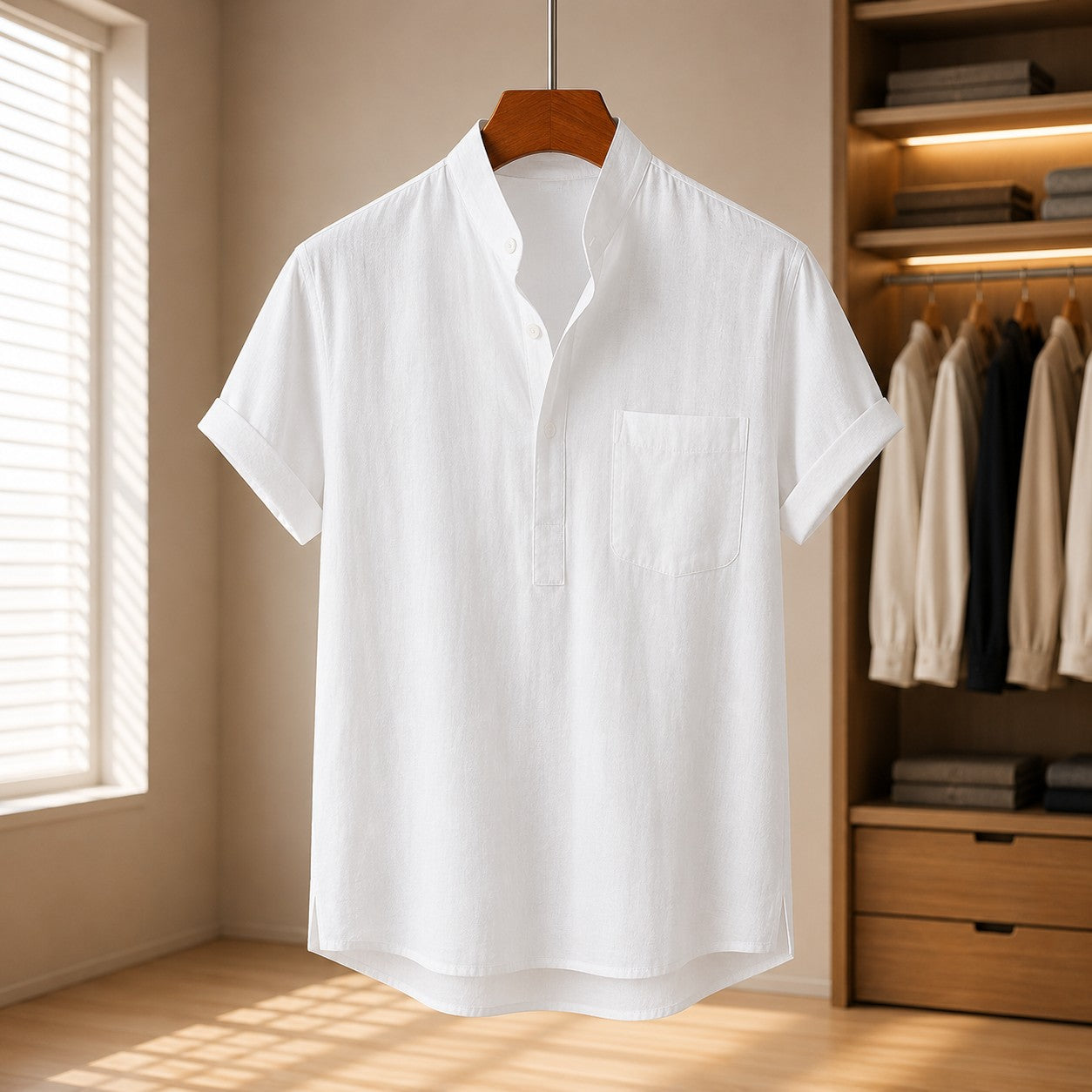 LINEN CHEST POCKET SHIRT