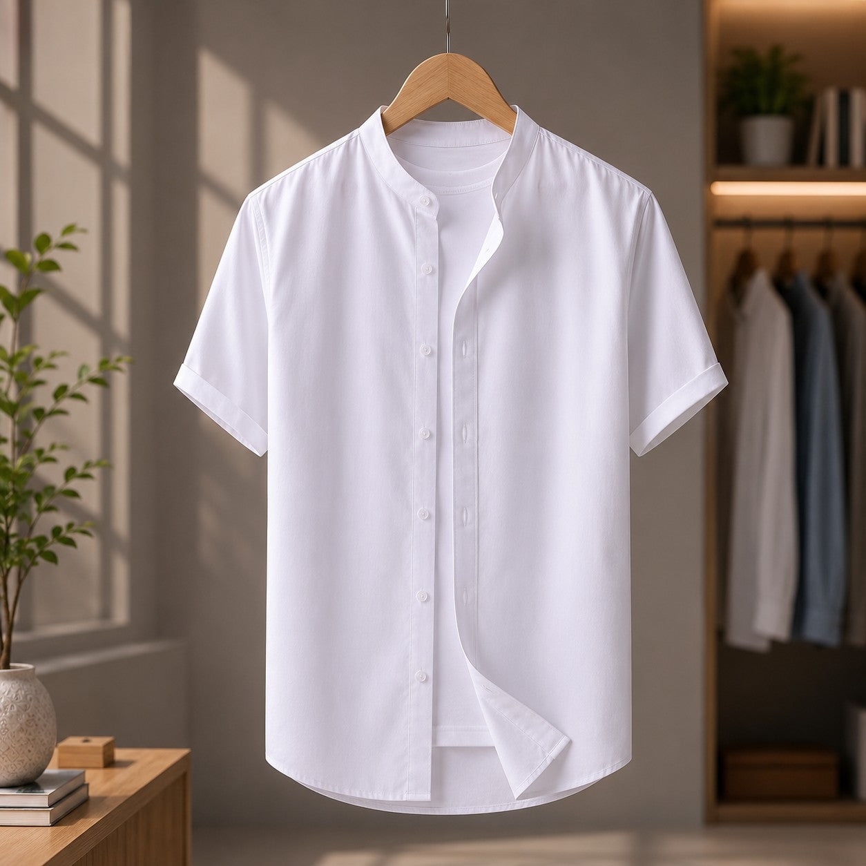 LINEN COLLAR SHIRT