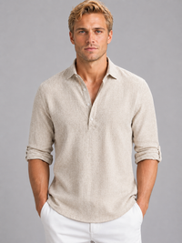 Men's Linen Look Long Sleeve Shirt – Relaxed Summer Style