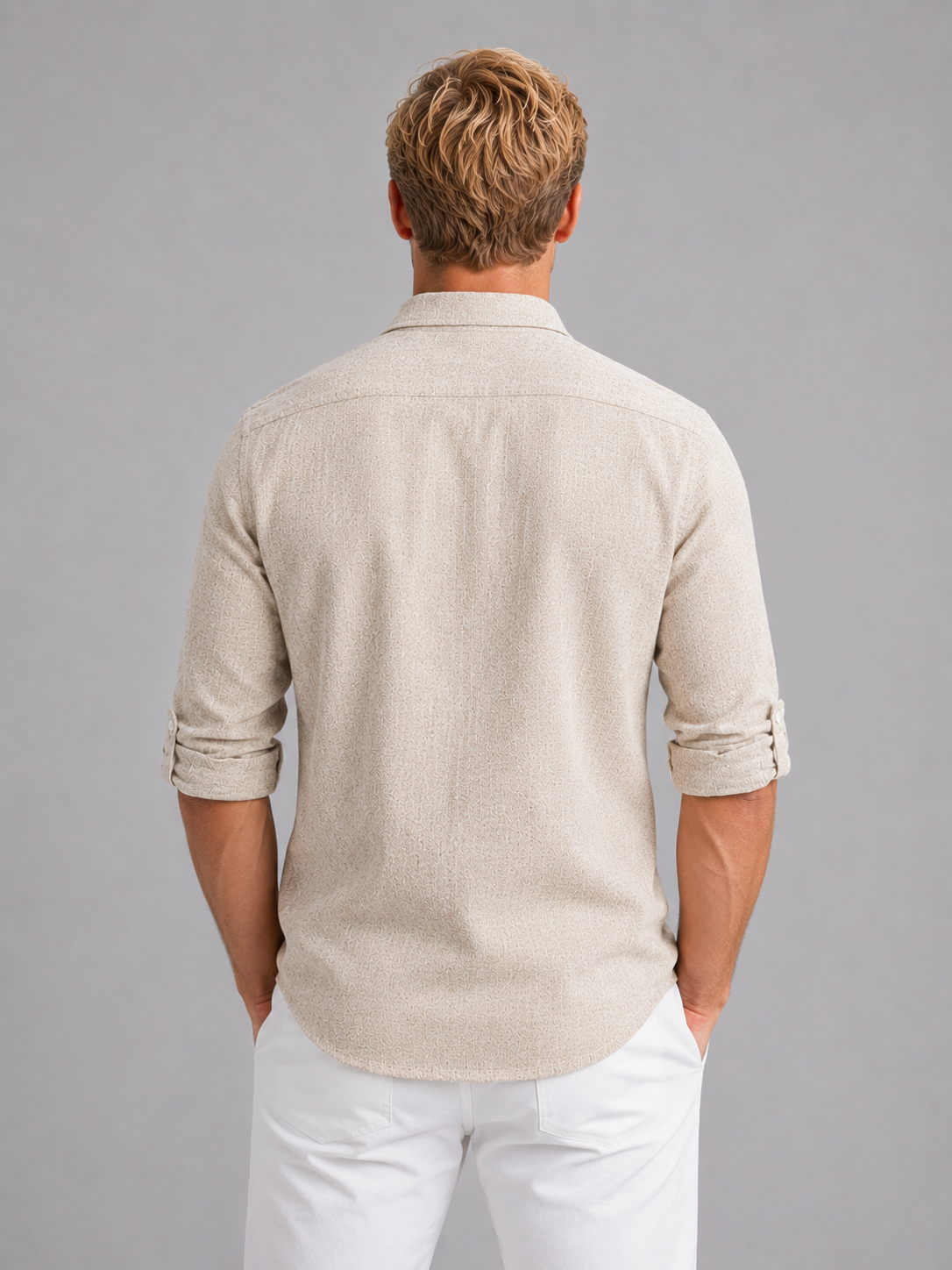 Men's Linen Look Long Sleeve Shirt – Relaxed Summer Style