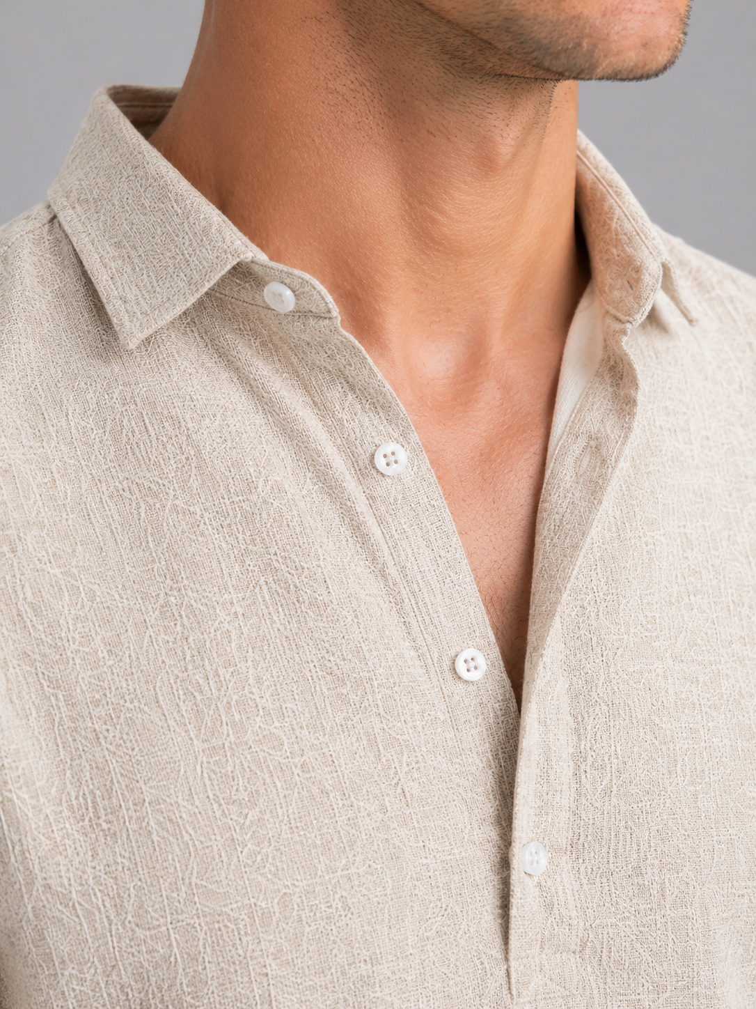 Men's Linen Look Long Sleeve Shirt – Relaxed Summer Style