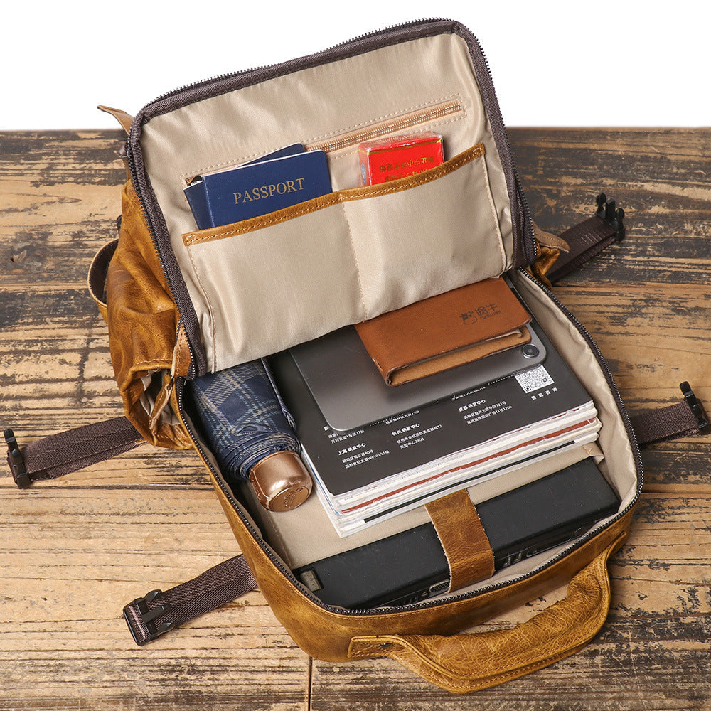 TOP-GRAIN LEATHER BACKPACK