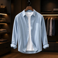OPEN COLLAR COTTON SHIRT
