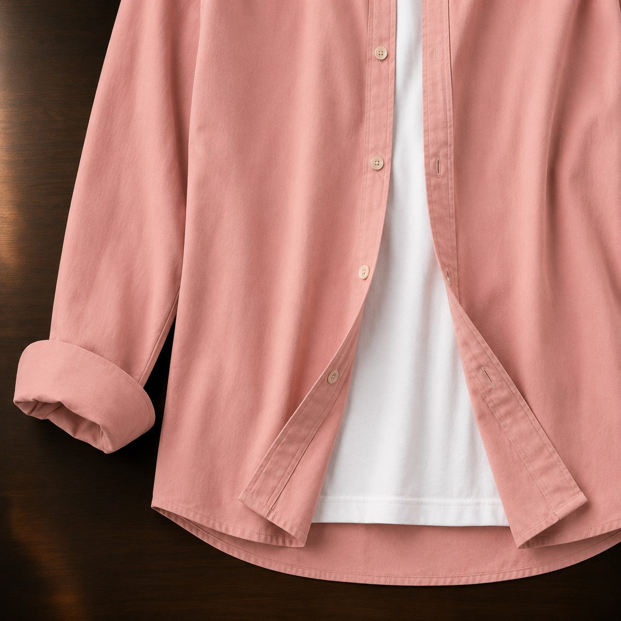 OPEN COLLAR COTTON SHIRT