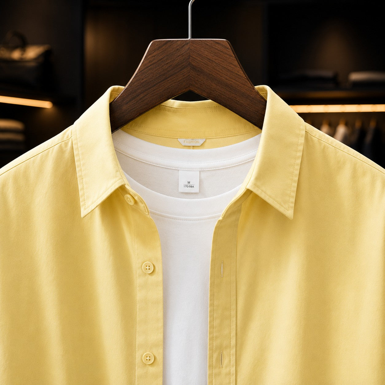 OPEN COLLAR COTTON SHIRT