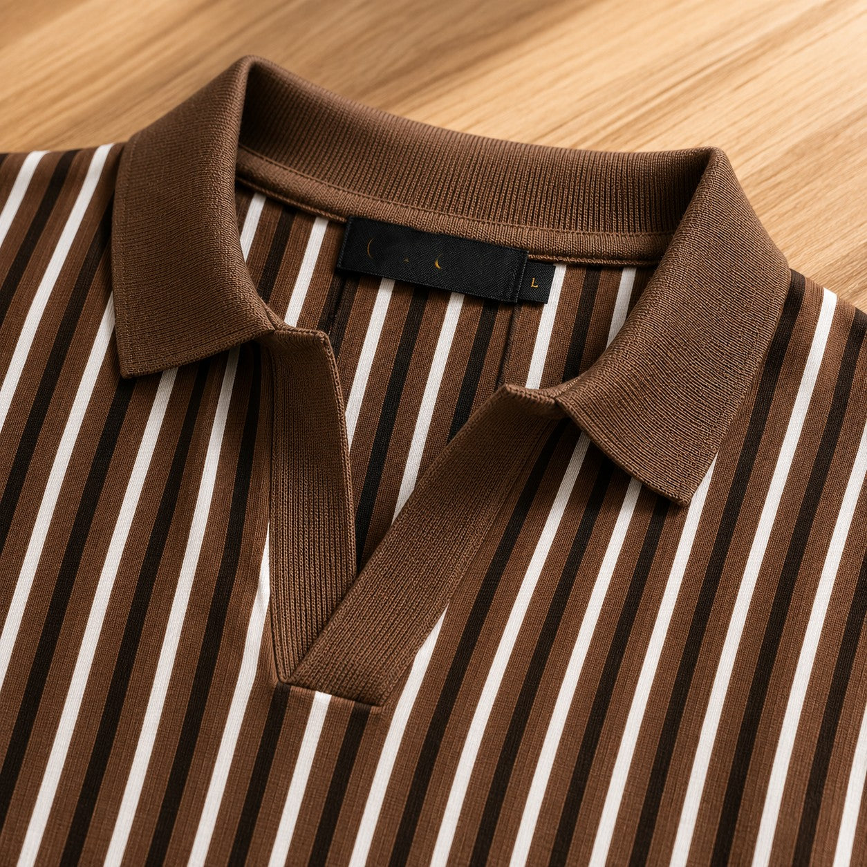 OPEN COLLAR STRIPE POLO