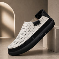 PERFORATED COWHIDE LOAFERS