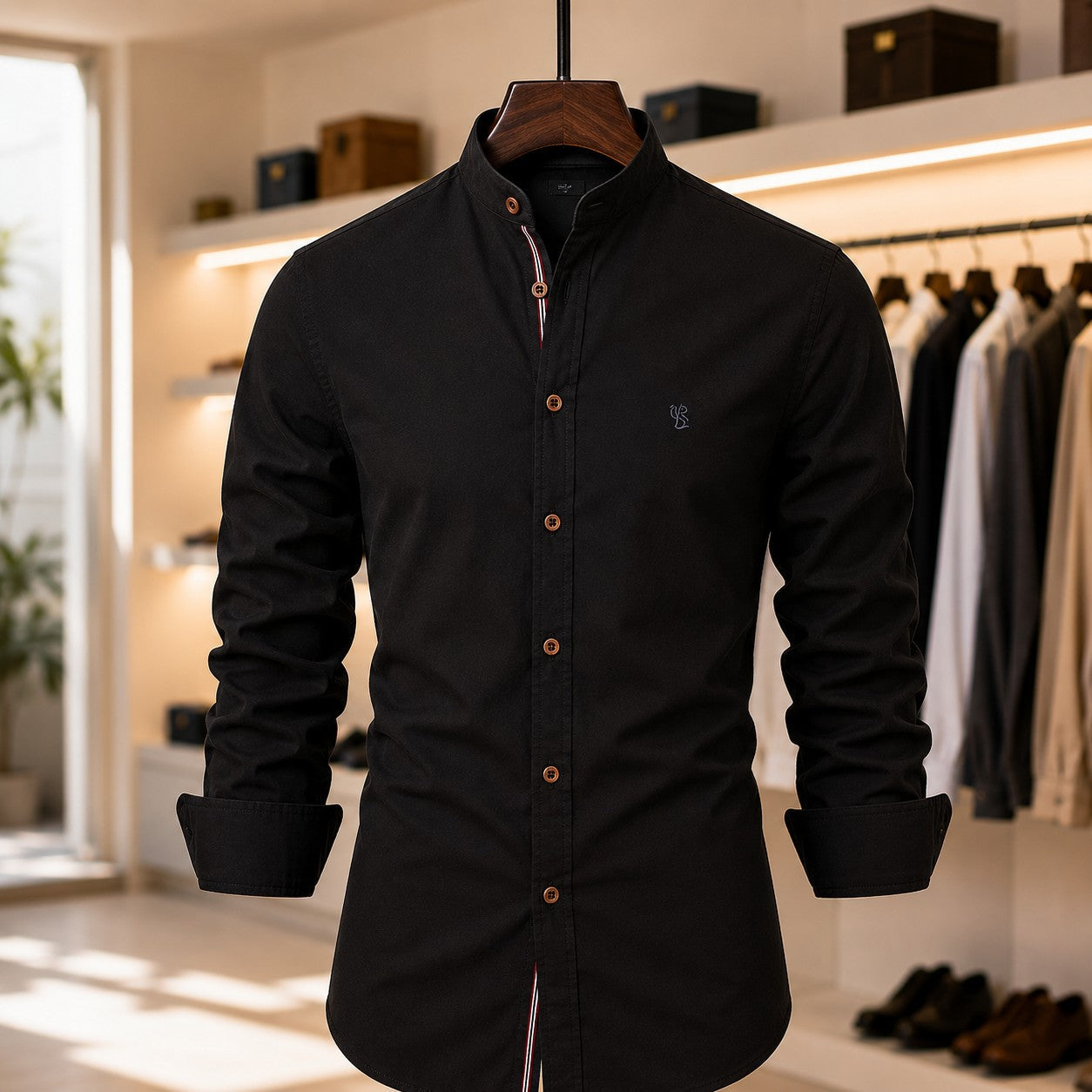 POLO NECK COTTON SHIRT