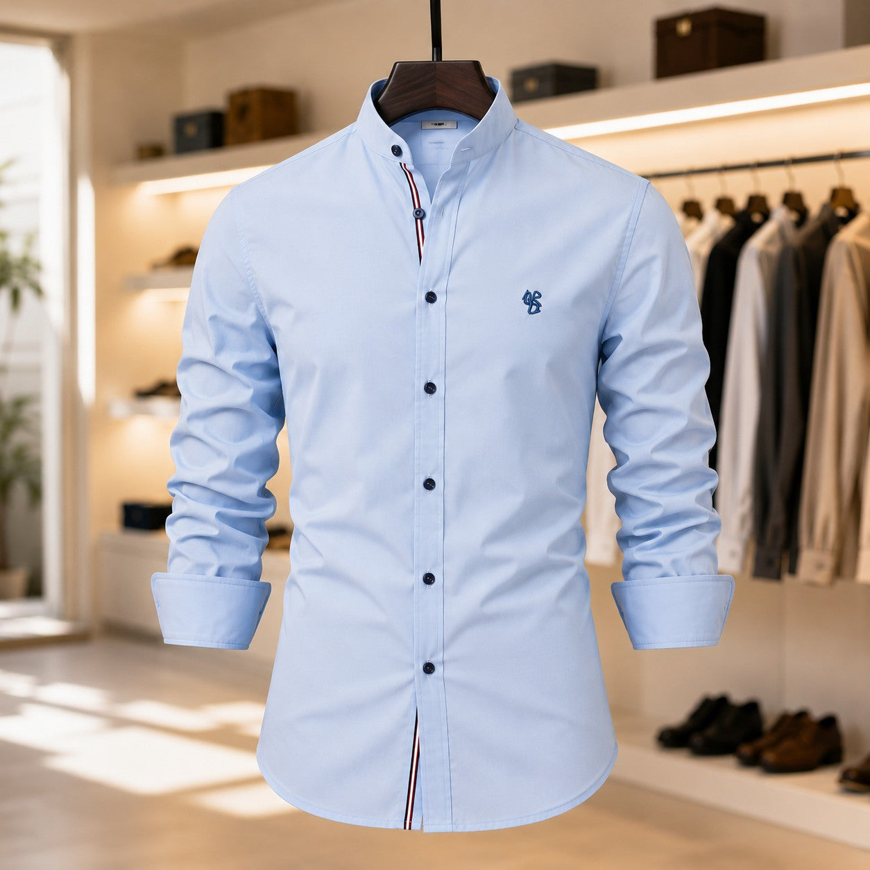 POLO NECK COTTON SHIRT