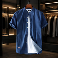RICH WASH DENIM BUTTON TOP