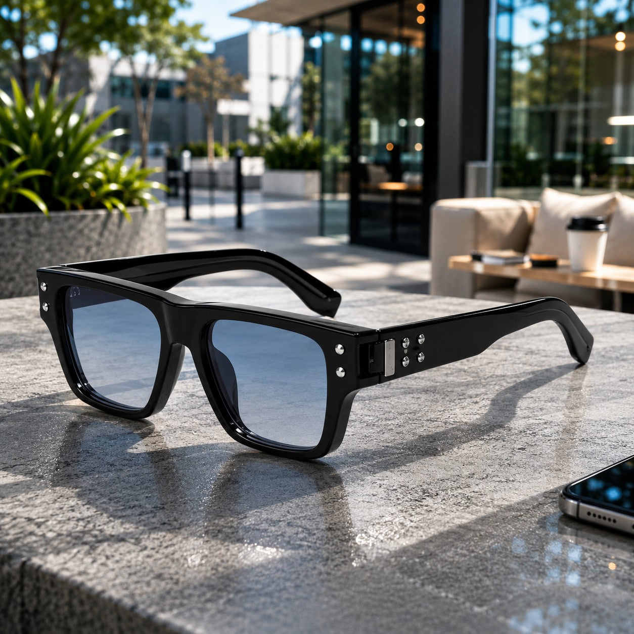 RIVET MIRROR SUNGLASSES