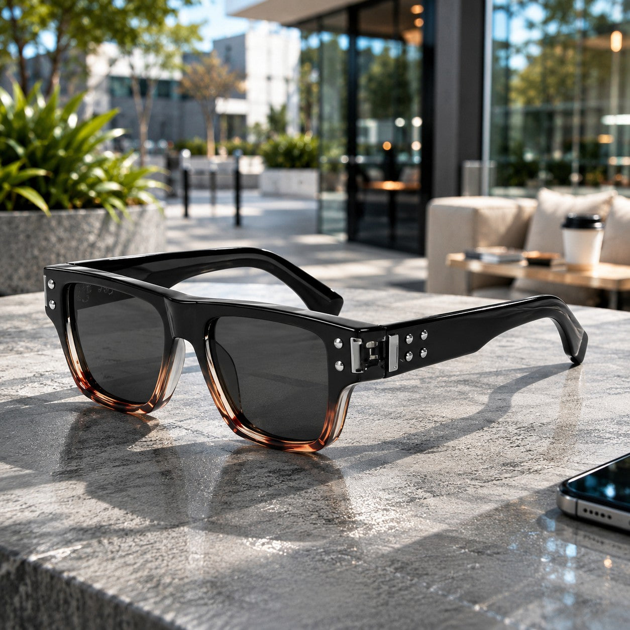 RIVET MIRROR SUNGLASSES