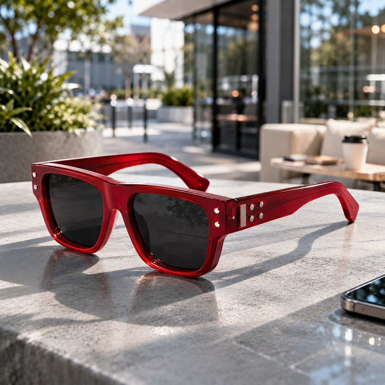 RIVET MIRROR SUNGLASSES