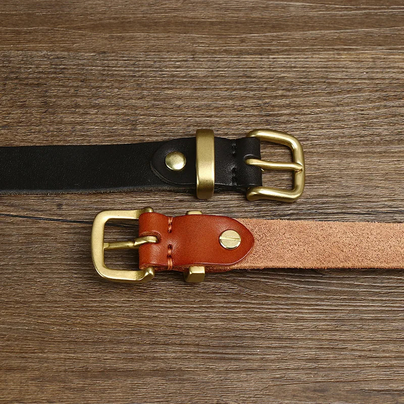 SLIM VINTAGE LEATHER BELT