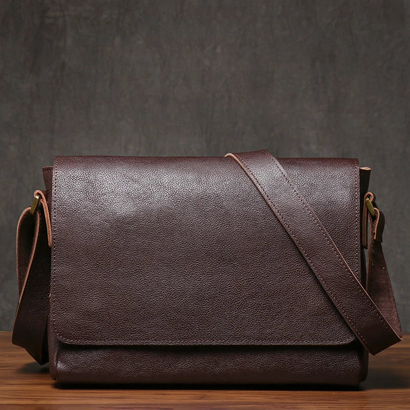 REAL LEATHER MESSENGER BAG