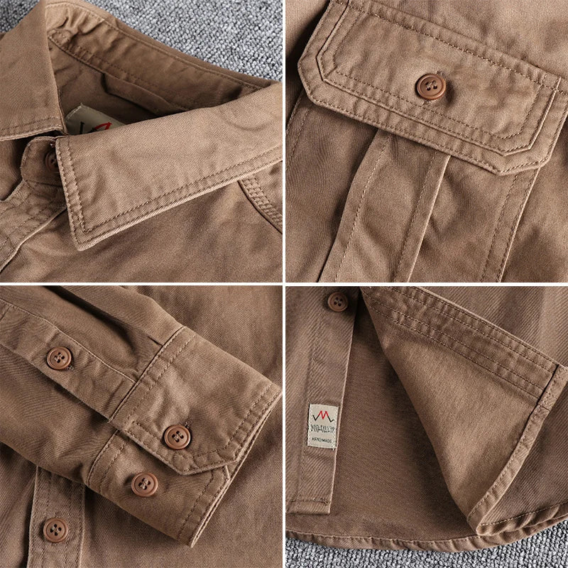Cotton Double-Pocket Casual Shirt Jacket