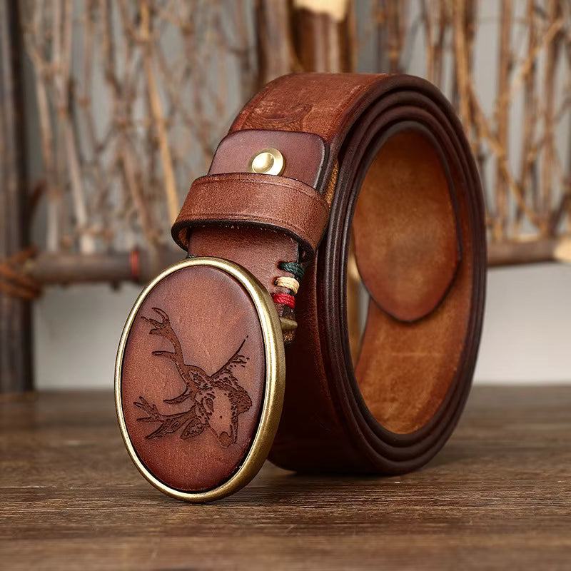 ANTIQUE FINISH COWHIDE BELT