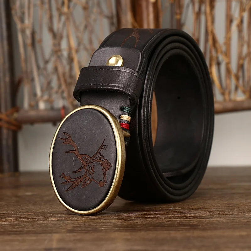 ANTIQUE FINISH COWHIDE BELT