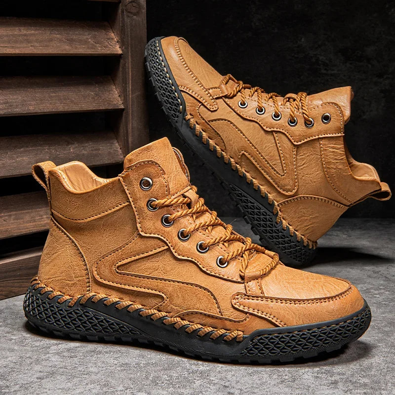 Winter Leather Hiking Ankle Boots