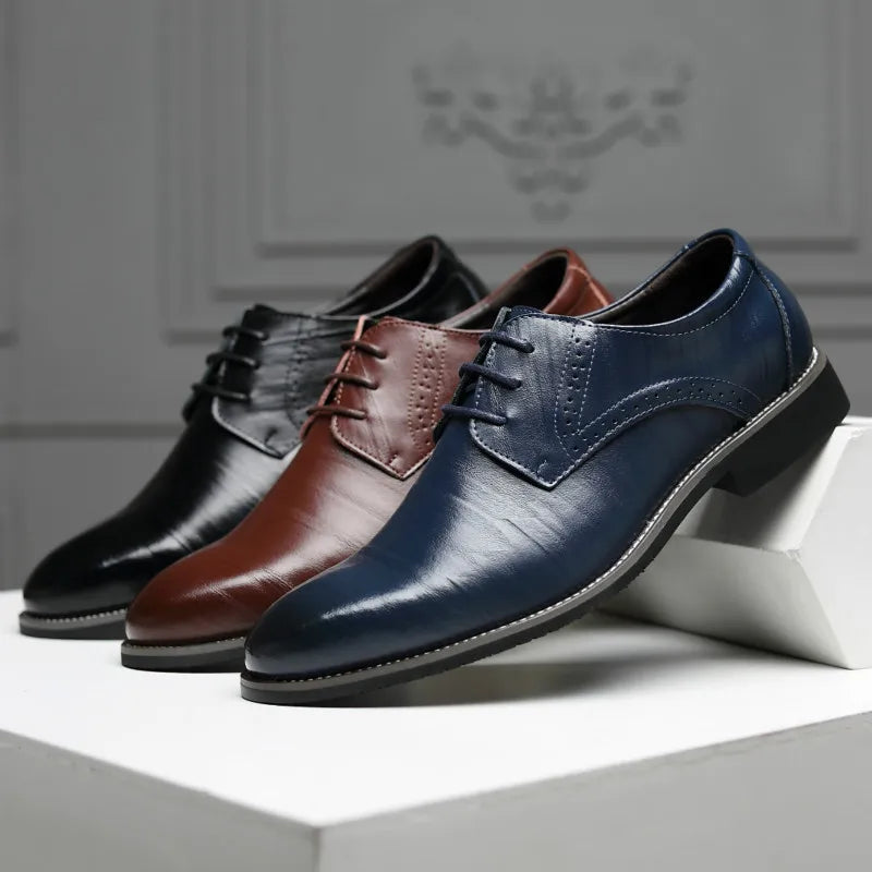 Classic Pointed-Toe Oxford Dress Shoes