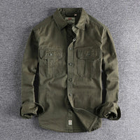 Cotton Double-Pocket Casual Shirt Jacket