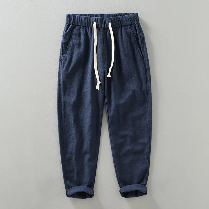ELASTIC WAIST LINEN PANTS