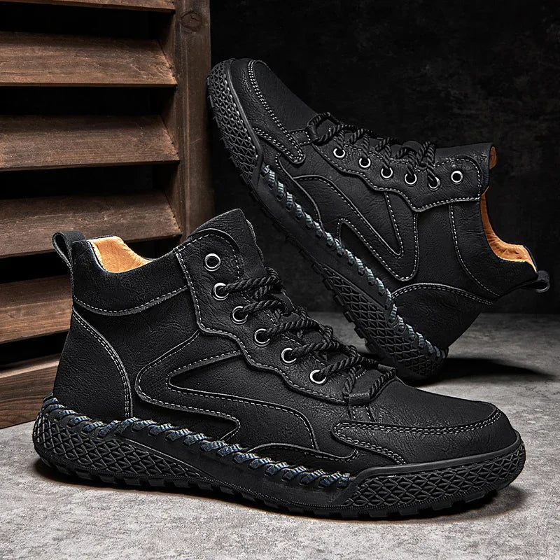 Winter Leather Hiking Ankle Boots