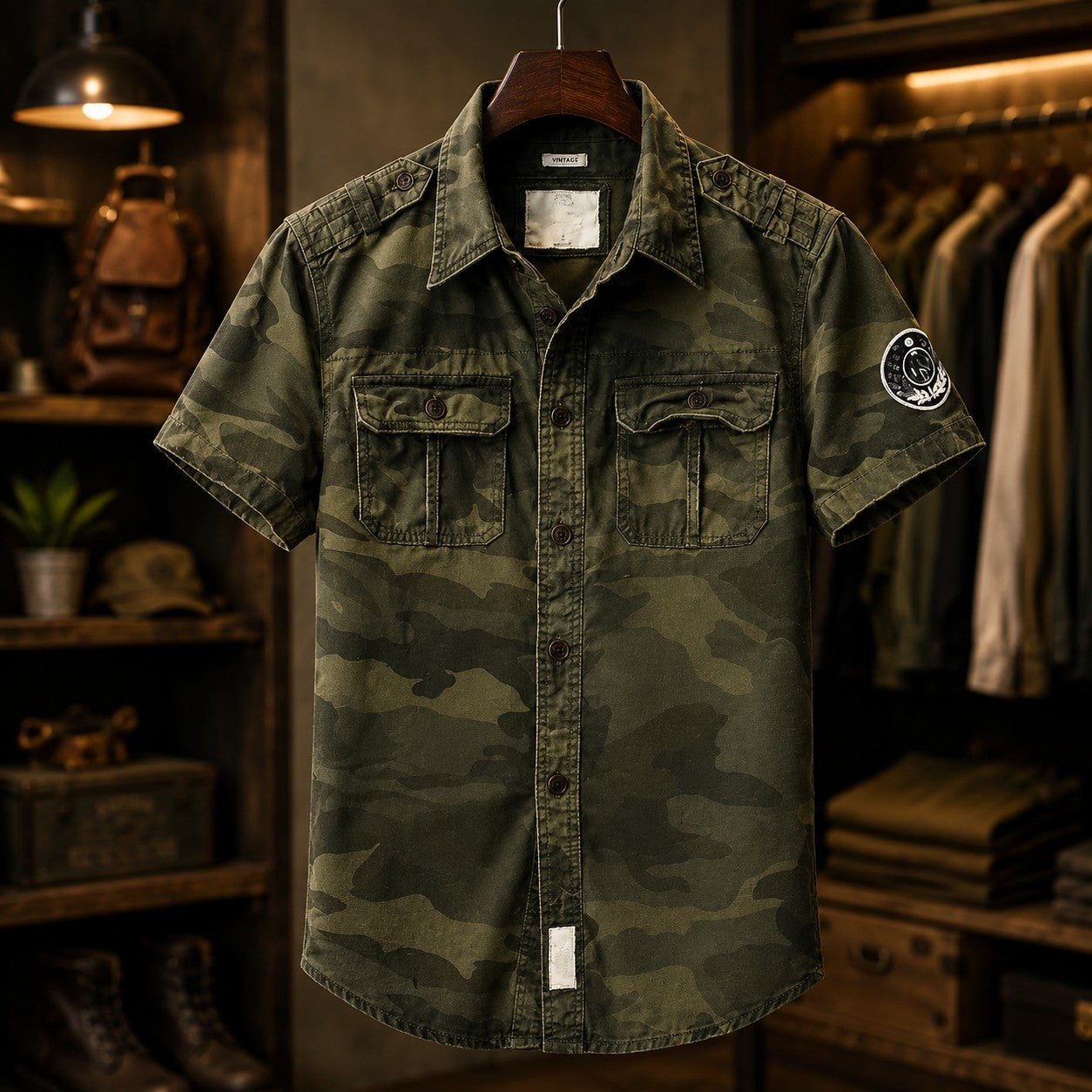 SHORT SLEEVE CAMO SHIRT