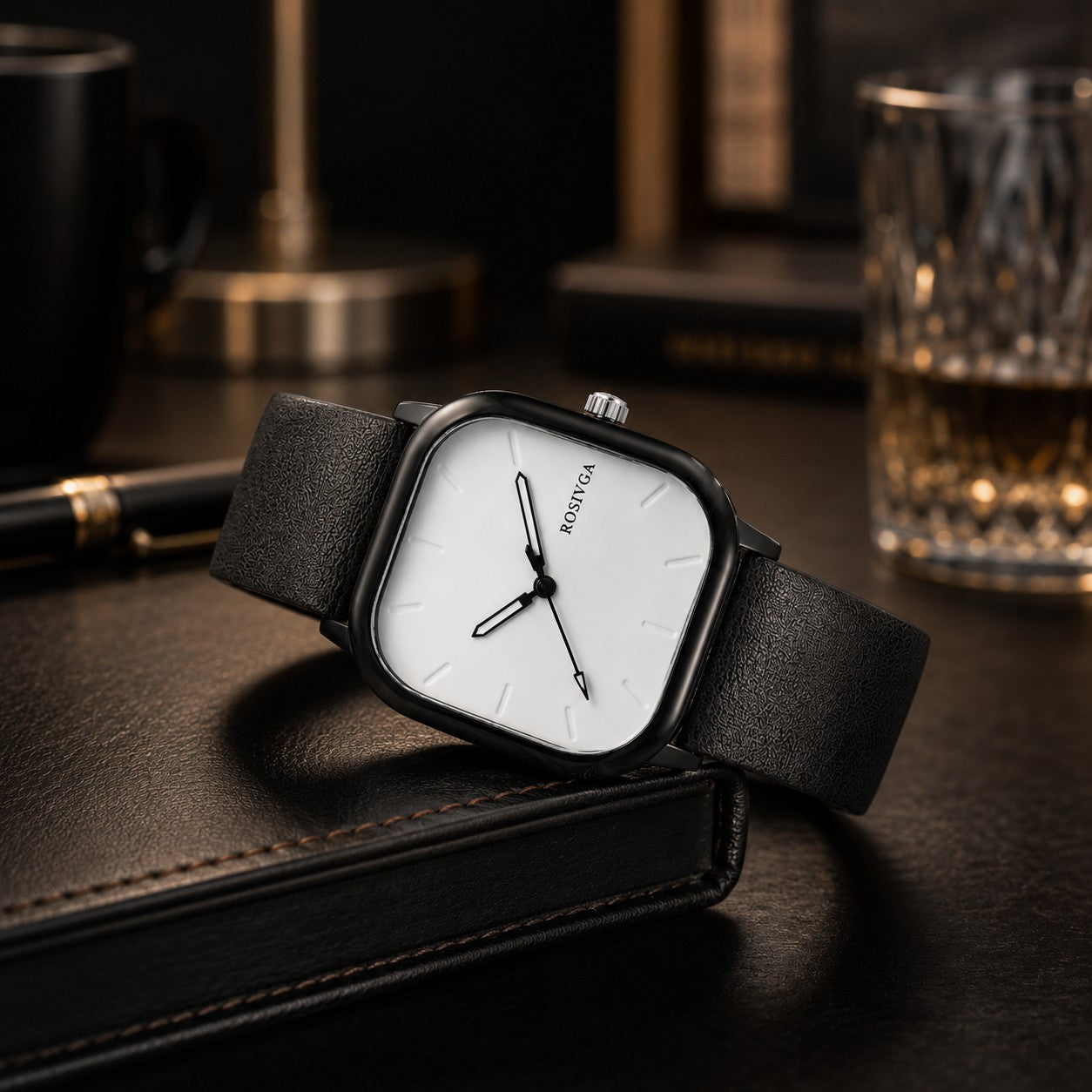 SLEEK MATTE BLACK QUARTZ WATCH