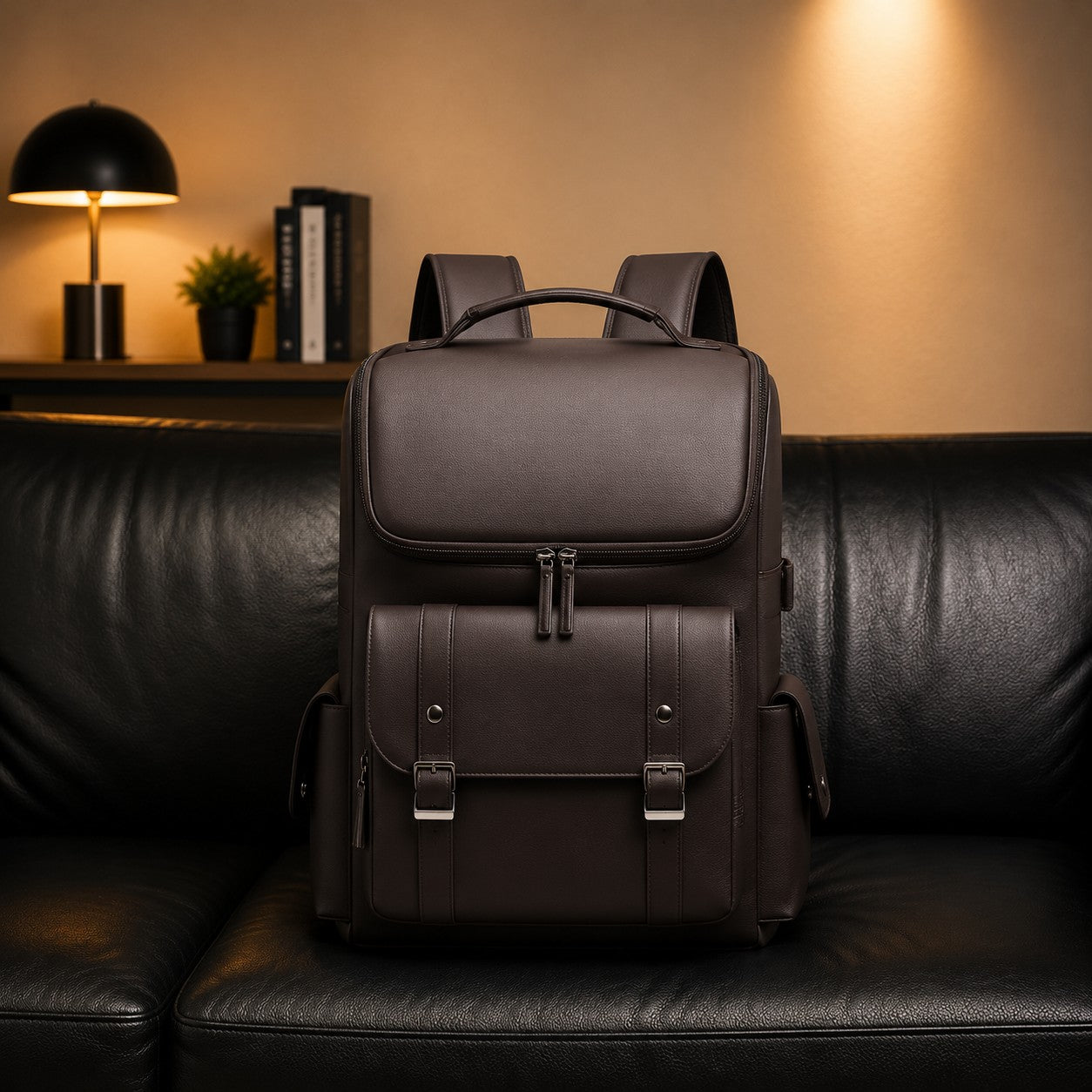 SLEEK PANEL LEATHER BACKPACK I