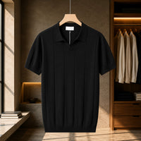 SMOOTH KNIT LAPEL POLO