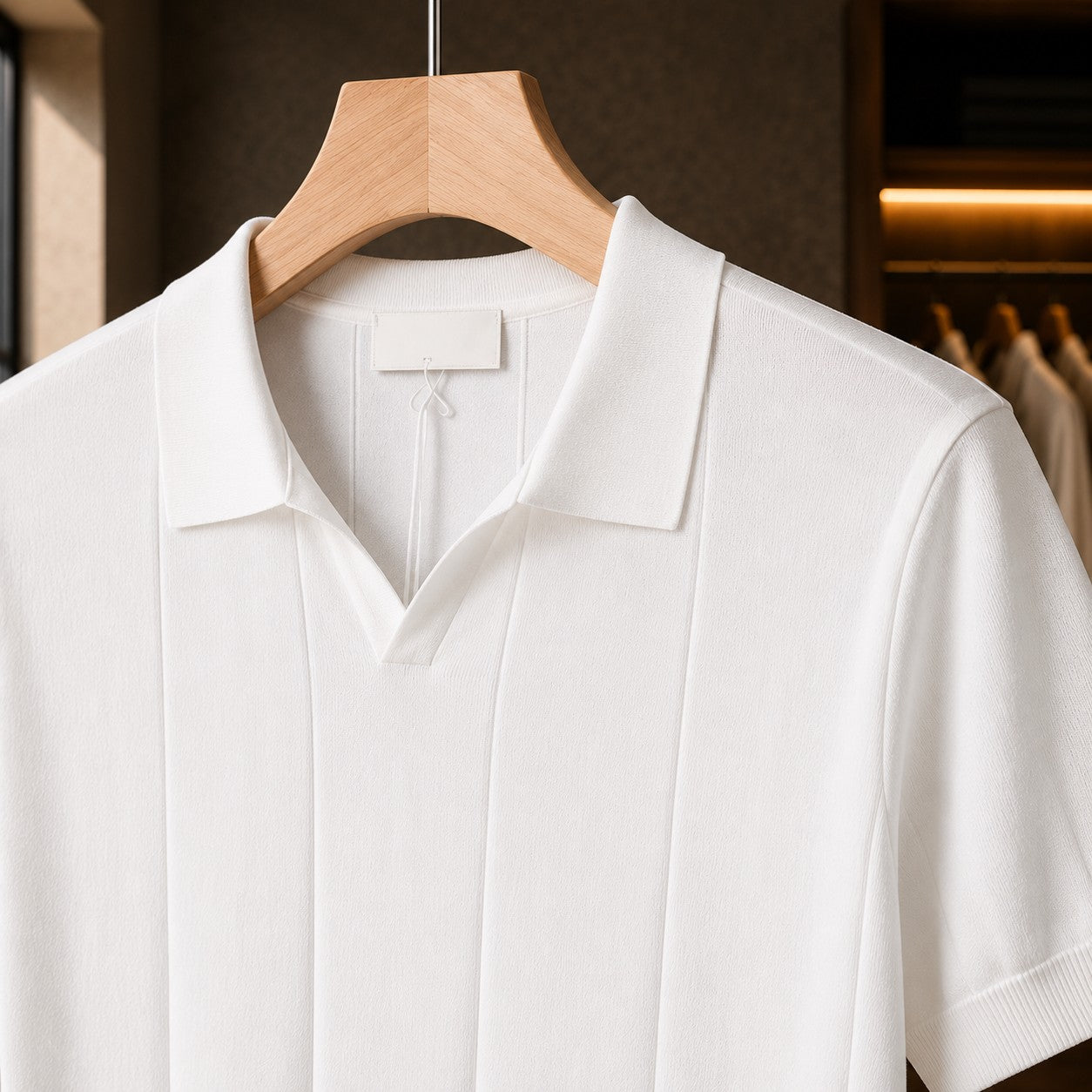 SMOOTH KNIT LAPEL POLO