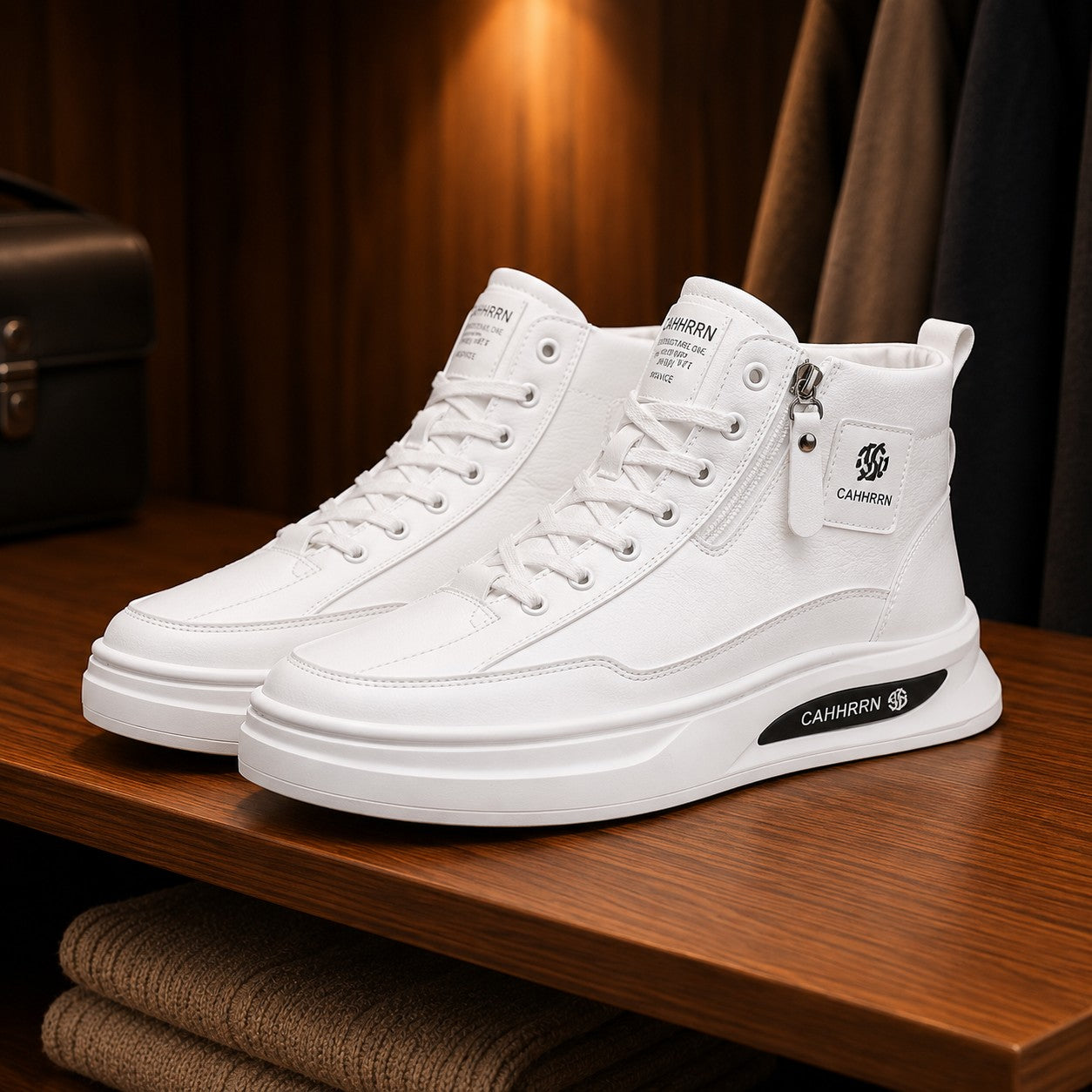 SMOOTH LEATHER HIGH TOP BOOT