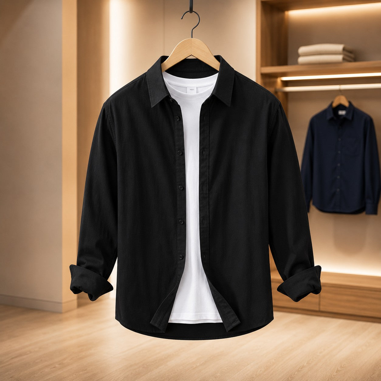 SOLID TONE LONG SLEEVE SHIRT
