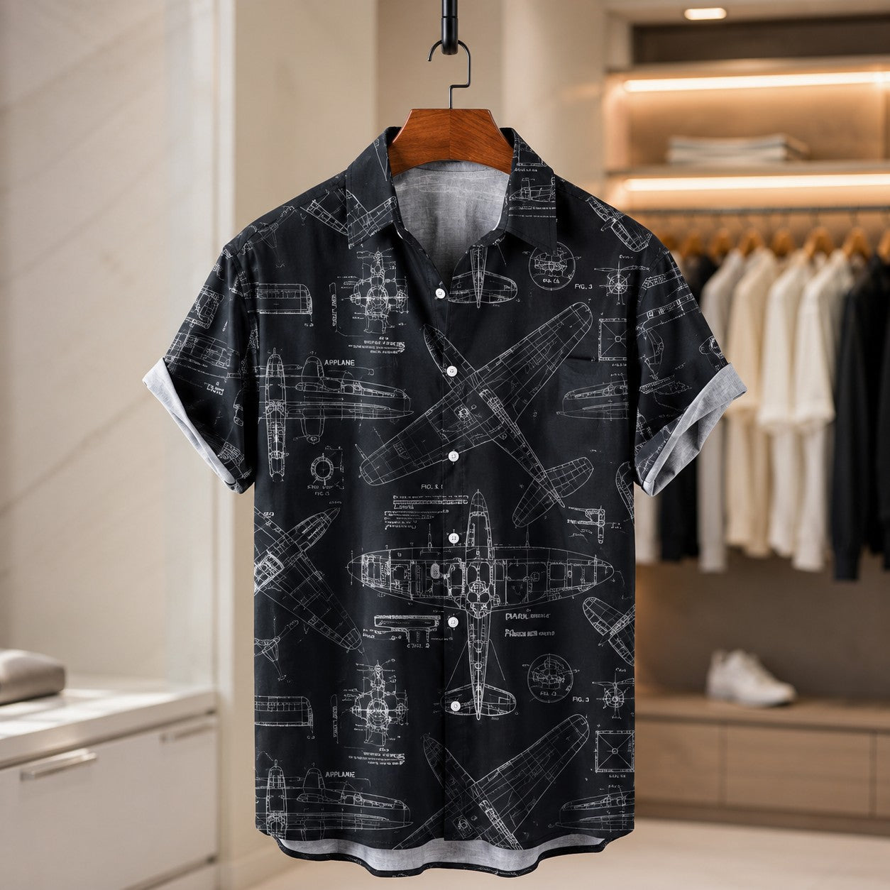 SQUADRON PRINT RESORT SHIRT