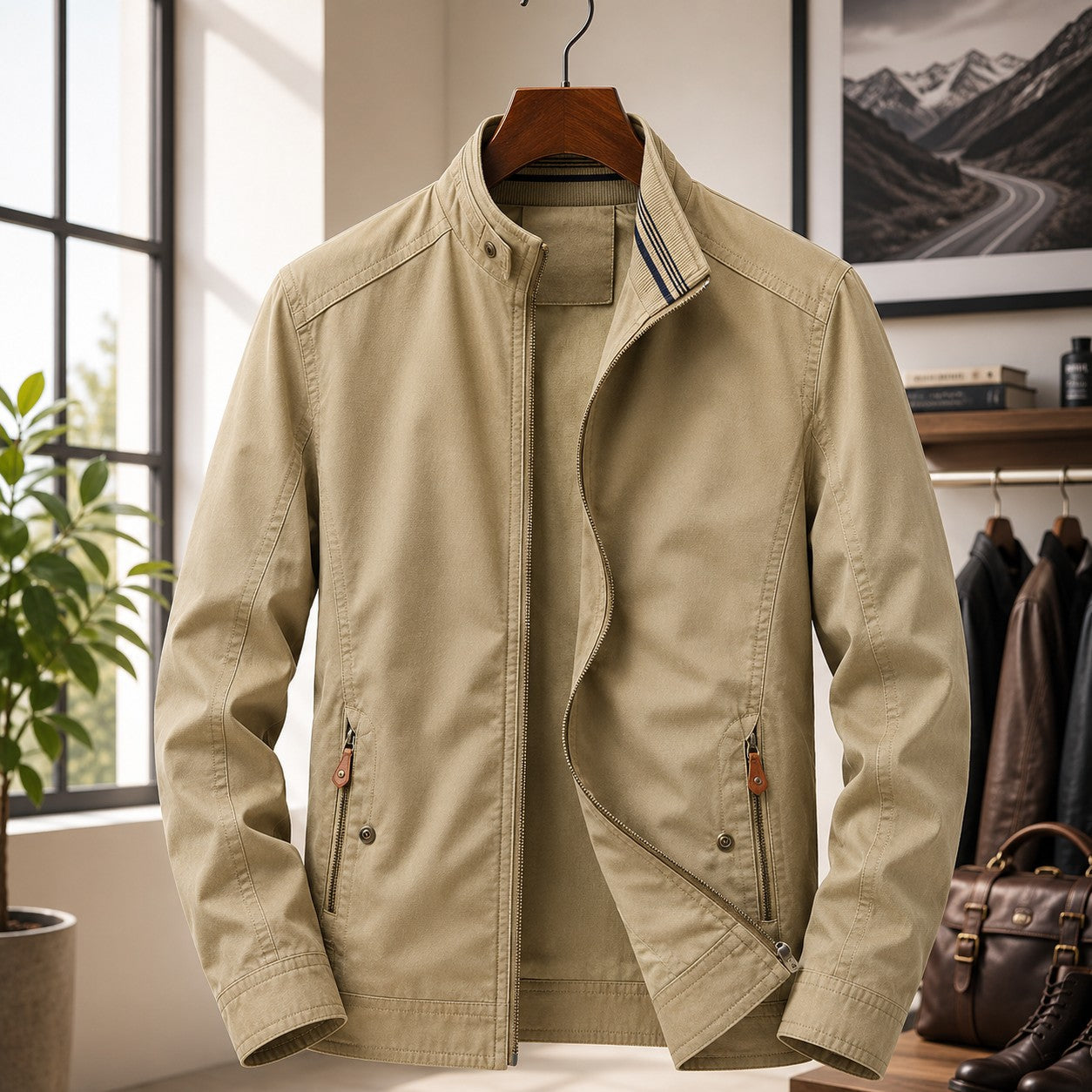 STAND COLLAR BOMBER JACKET