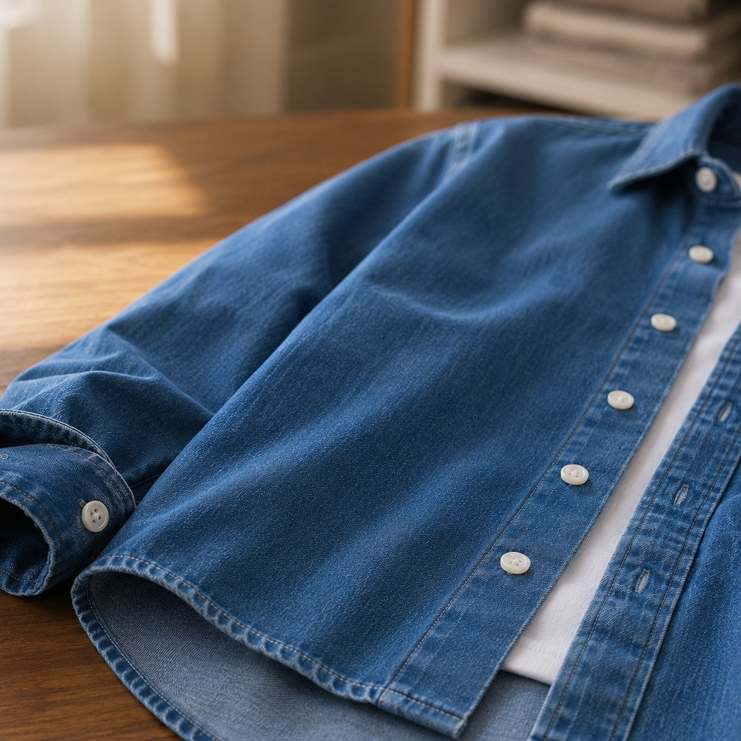 STRIPE ARM DENIM SHIRT