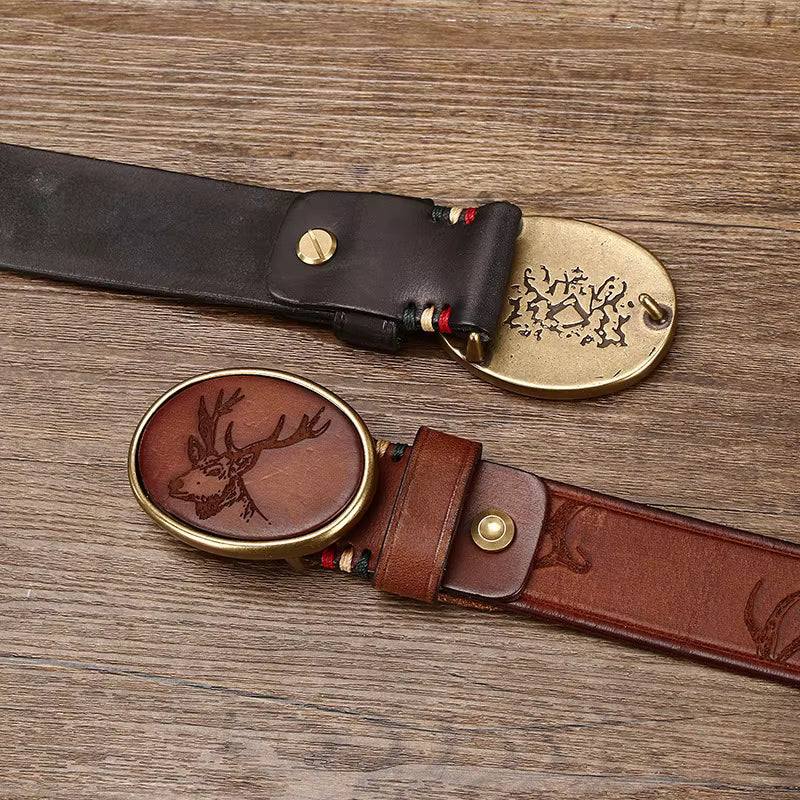 ANTIQUE FINISH COWHIDE BELT