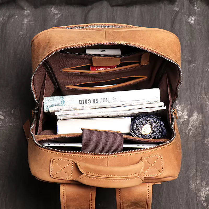 STREAMLINED LEATHER BACKPACK