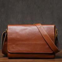 REAL LEATHER MESSENGER BAG