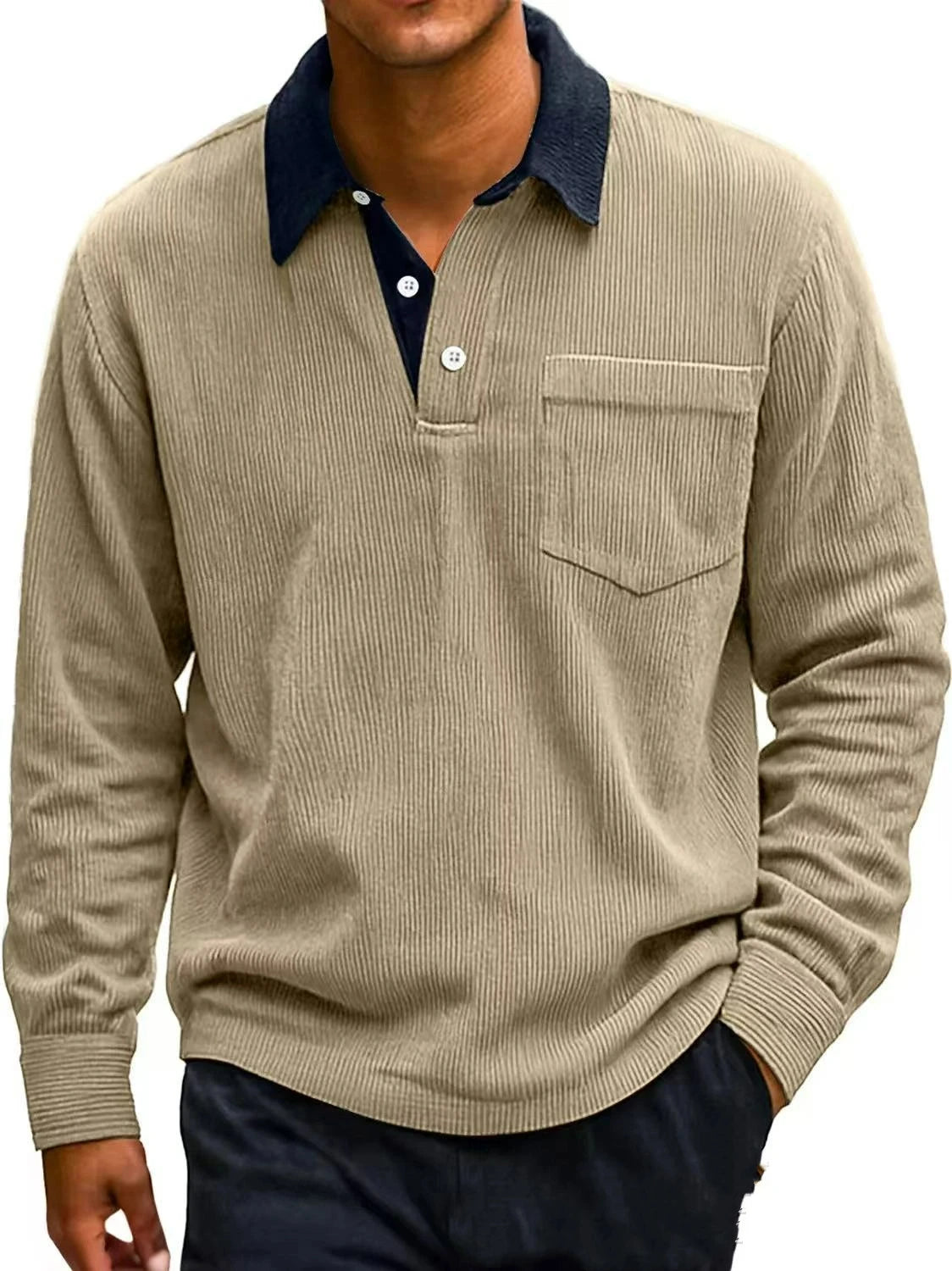 Leon - Retro Corduroy Polo Shirt