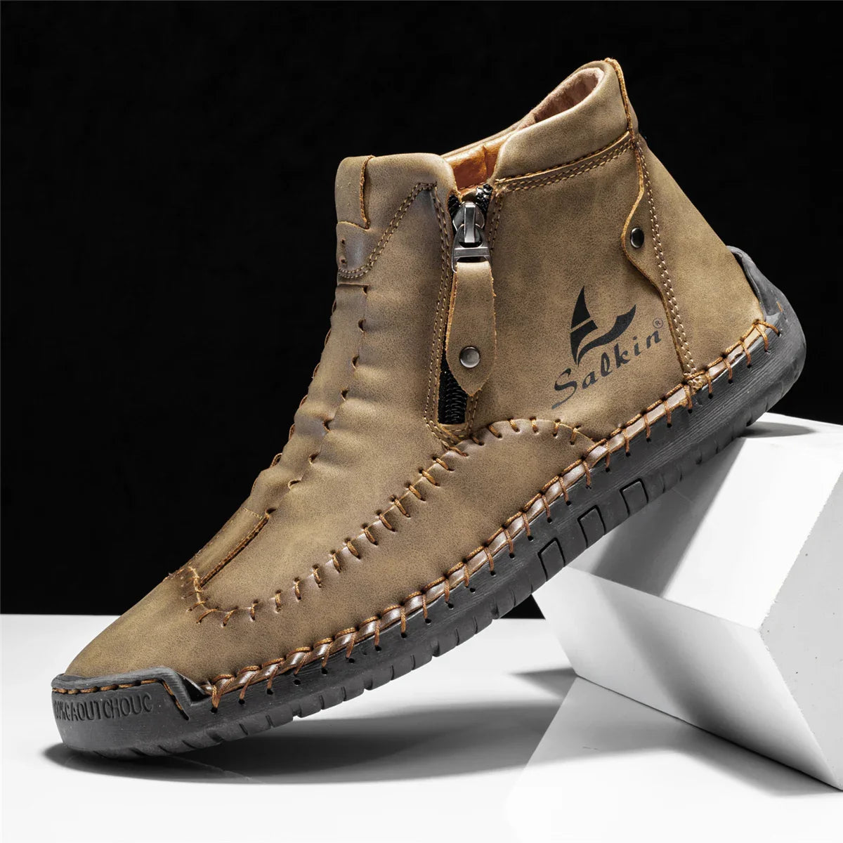 Calvino Leather Ankle Boots