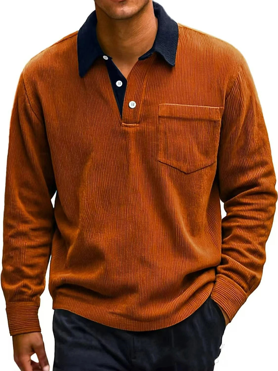 Leon - Retro Corduroy Polo Shirt