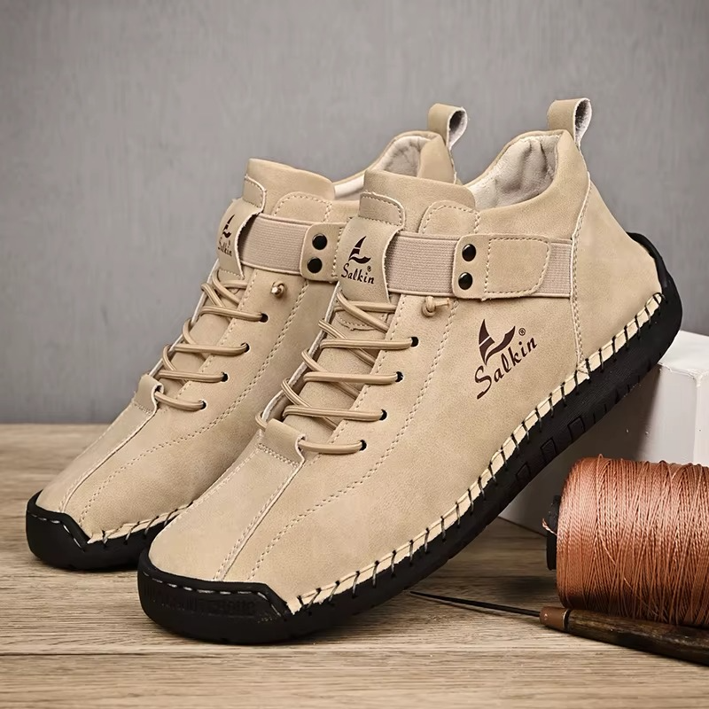 Vintage Split-Leather Fringe Sneakers