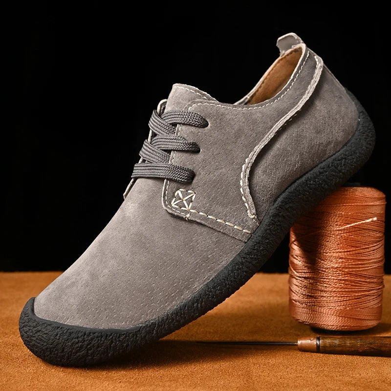 Suede Leather Outdoor Walking Sneakers