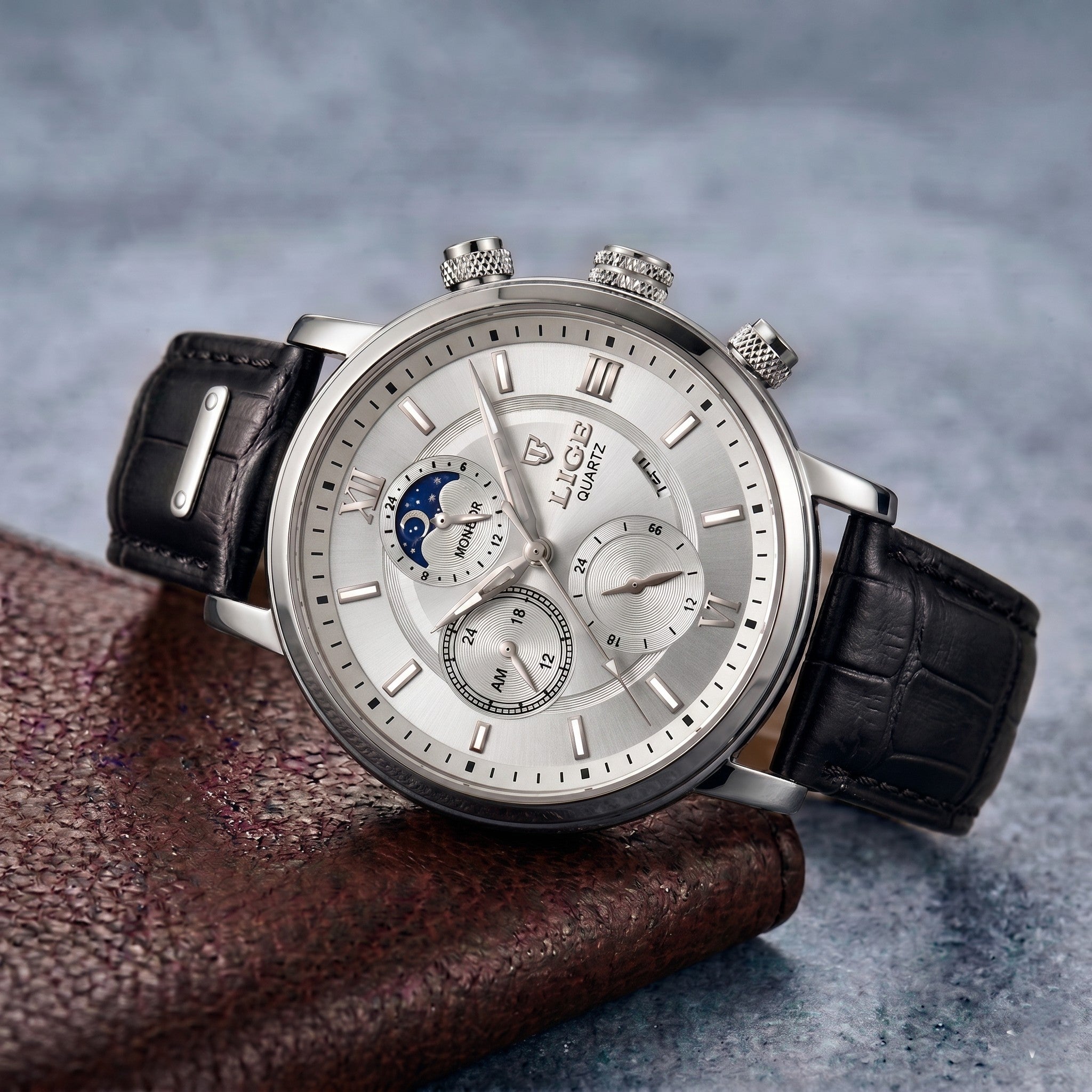 ROMAN LEATHER DIAL WATCH